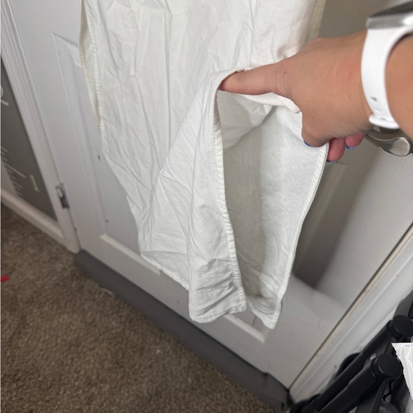 ZARA NWT Cream 100% Cotton Button Up Midi Dress Size Small Side Slits - Picture 12 of 13